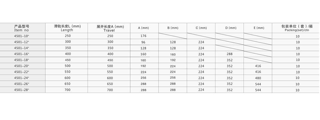 4501三节钢珠滑轨